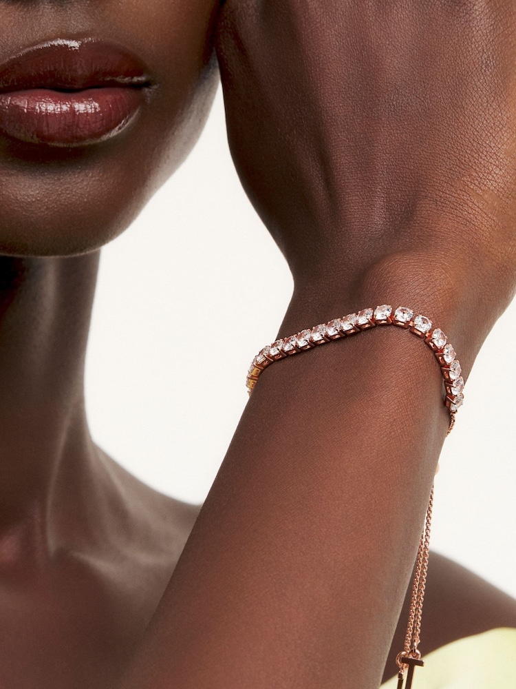 Ted Baker Rose Gold Tone MELRAH: Crystal Adjustable Tennis Bracelet For Women - Image 1 of 8