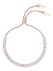 Ted Baker Rose Gold Tone MELRAH: Crystal Adjustable Tennis Bracelet For Women - Image 3 of 8