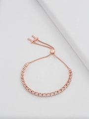 Ted Baker Rose Gold Tone MELRAH: Crystal Adjustable Tennis Bracelet For Women - Image 4 of 8