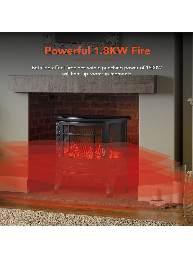 Warmlite Black 1.8KW Bath Log Stove Fire - Image 2 of 7