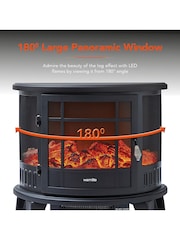 Warmlite Black 1.8KW Bath Log Stove Fire - Image 6 of 7