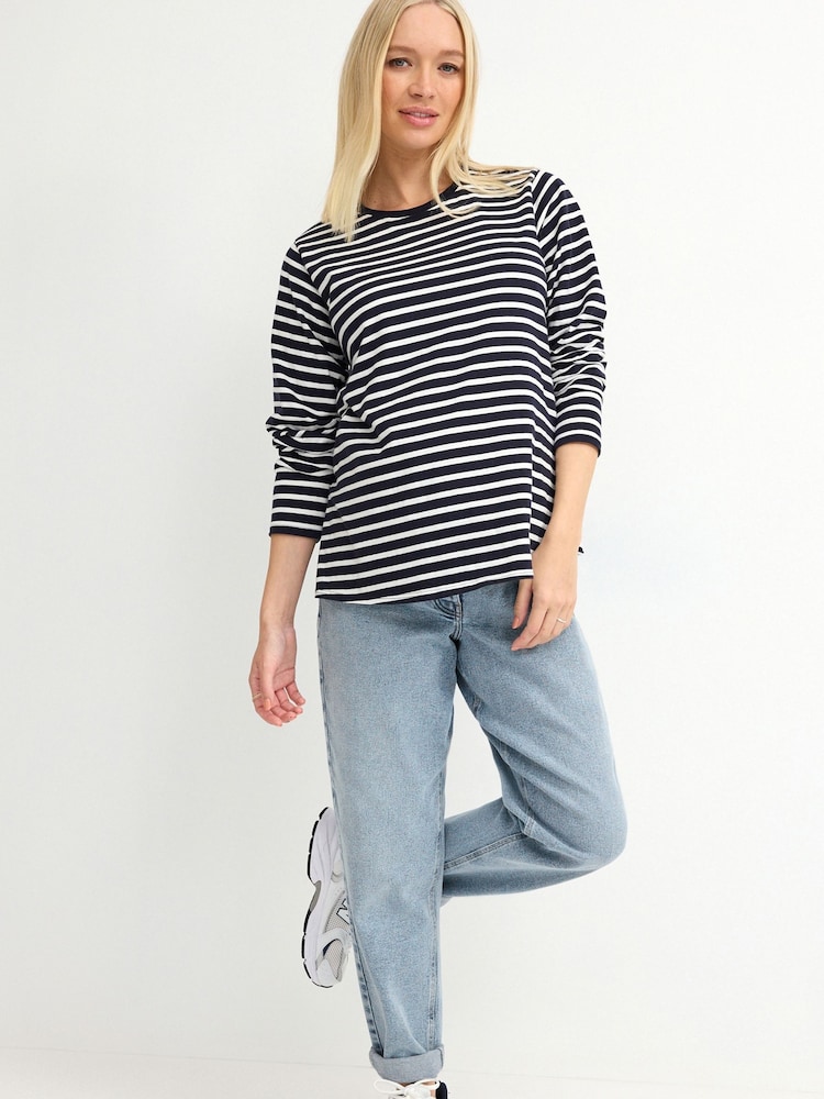 Light Blue Maternity Mom Fit Jeans - Image 1 of 7 Light Blue Maternity Mom Fit Jeans - Image 1 of 7