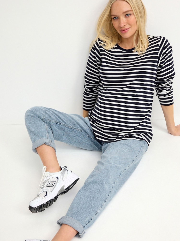 Light Blue Maternity Mom Fit Jeans - Image 2 of 7 Light Blue Maternity Mom Fit Jeans - Image 2 of 7