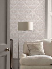 Laura Ashley Dove Grey Margam A4 Wallpaper Sample - Image 1 of 2