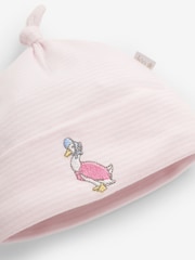 JoJo Maman Bébé Pink Jemima Puddle-Duck Smocked Sleepsuit & Hat Set - Image 7 of 7