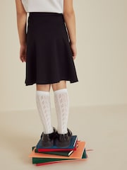 Black Longer Length Pull-On Jersey Stretch School Skater Skirt (3-17yrs) - Image 3 of 5
