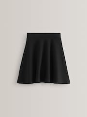 Black Longer Length Pull-On Jersey Stretch School Skater Skirt (3-17yrs) - Image 5 of 5