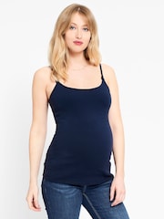JoJo Maman Bébé Navy Blue Maternity & Nursing Vest Top - Image 1 of 3