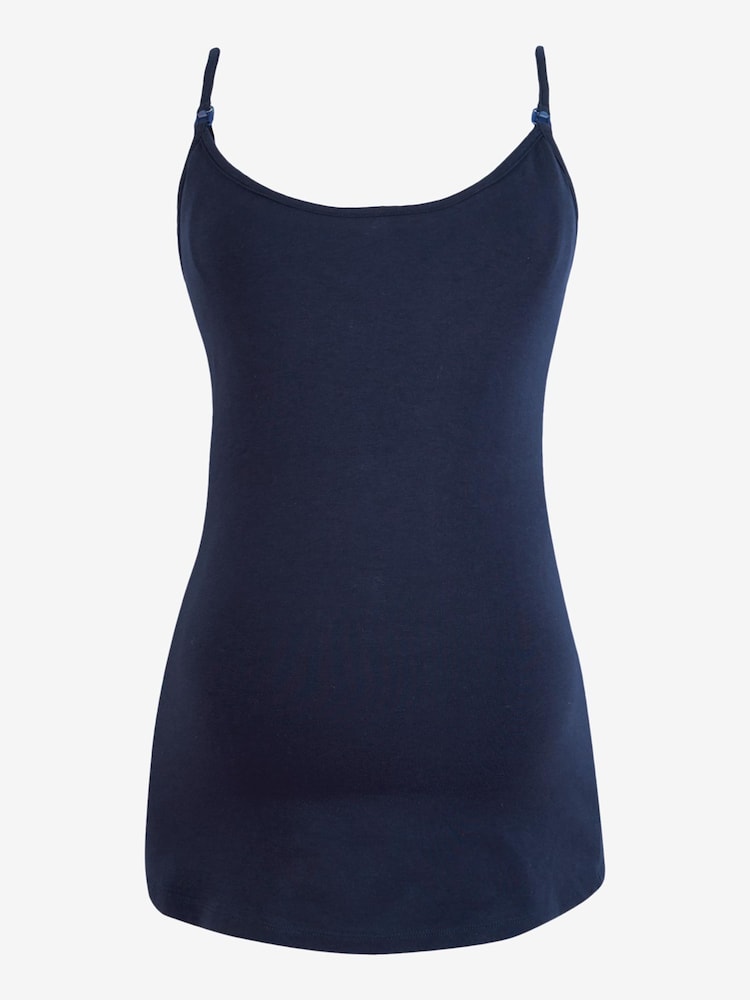 JoJo Maman Bébé Navy Blue Maternity & Nursing Vest Top - Image 2 of 3