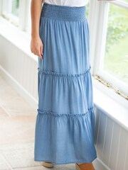 Pour Moi Blue Tahlia Tiered Skirt - Image 1 of 5