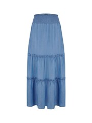 Pour Moi Blue Tahlia Tiered Skirt - Image 5 of 5