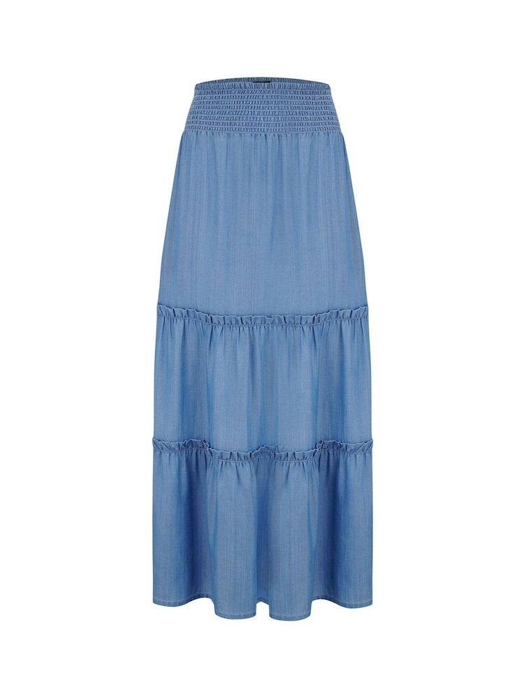 Pour Moi Blue Tahlia Tiered Skirt - Image 5 of 5