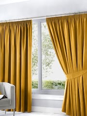 Fusion Ochre Dijon Blackout & Thermal Insulated Curtains - Image 1 of 3
