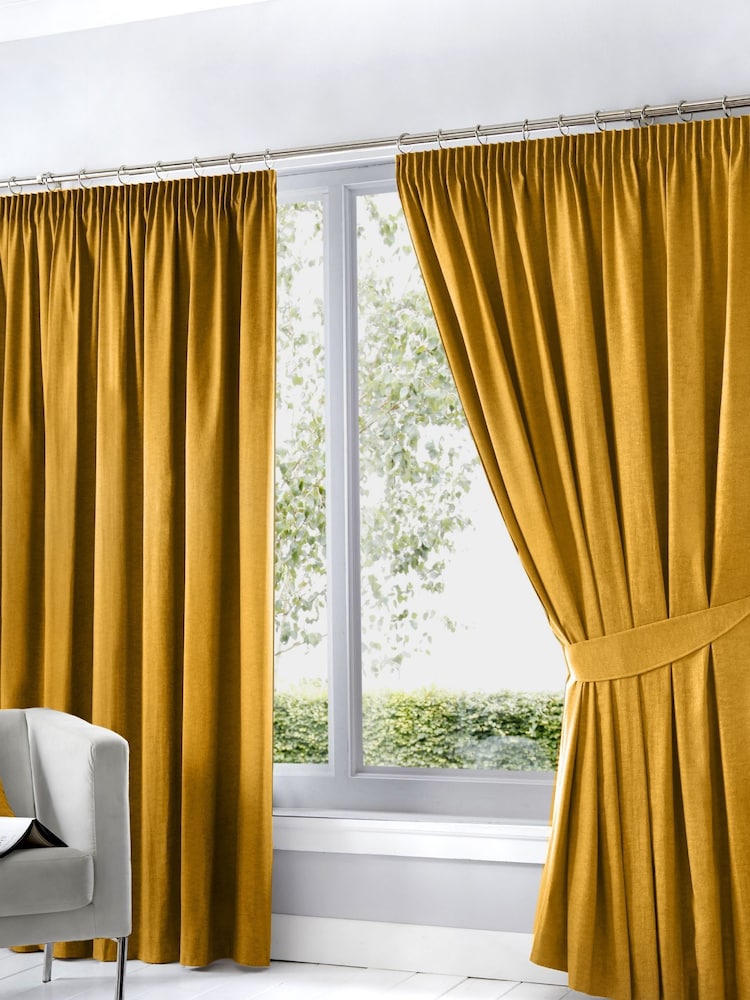 Fusion Ochre Dijon Blackout & Thermal Insulated Curtains - Image 1 of 3