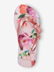 Baker by Ted Baker Floral Printed Bow Flip Flops - Image 3 of 5