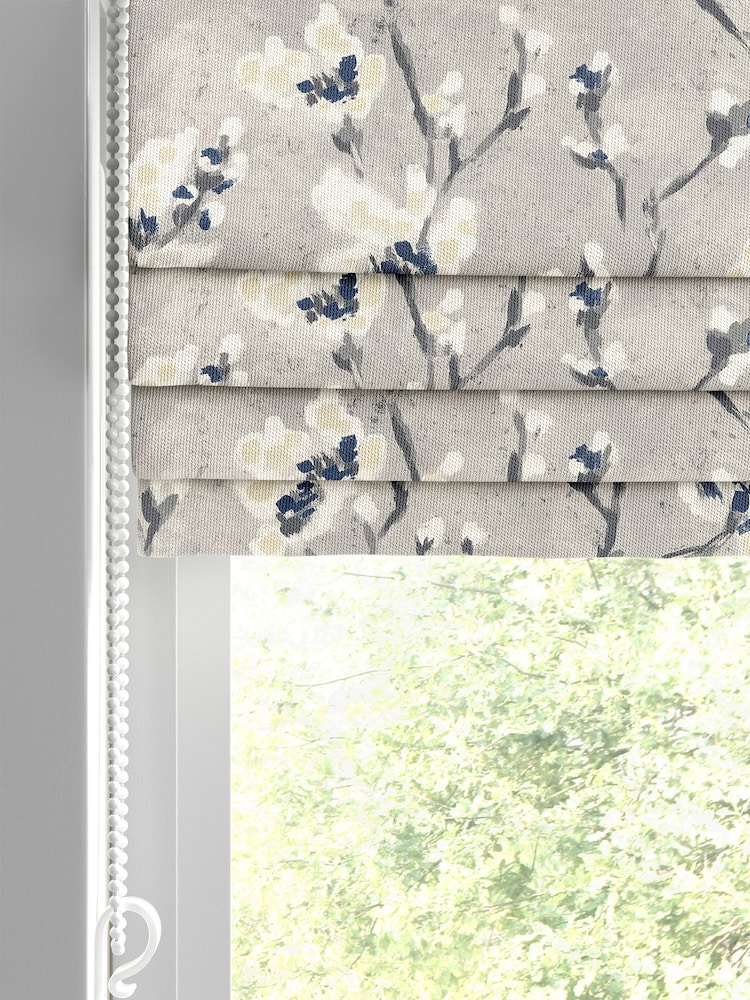 Grey Grey Burley Made To Measure Roman 100% Cotton Blind - Image 2 of 6