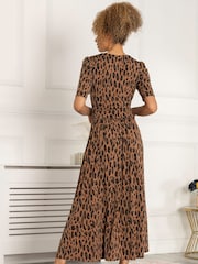 Jolie Moi Brown Printed Akayla Jersey Maxi Dress - Image 2 of 5