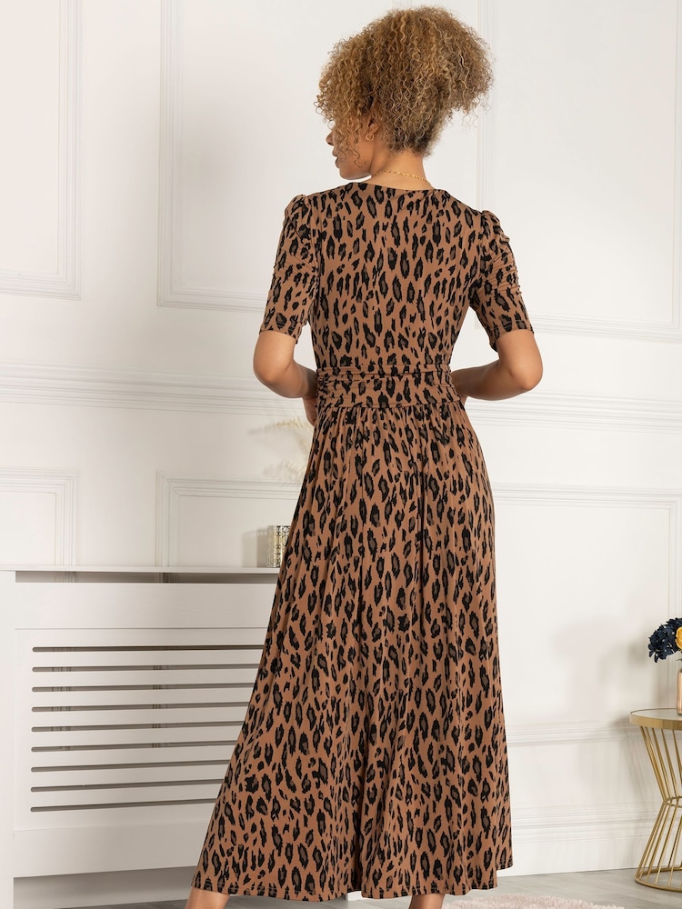Jolie Moi Brown Printed Akayla Jersey Maxi Dress - Image 2 of 5