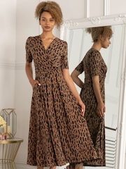Jolie Moi Brown Printed Akayla Jersey Maxi Dress - Image 4 of 5
