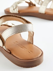 Gold Leather Plaited Sandals - Image 4 of 5