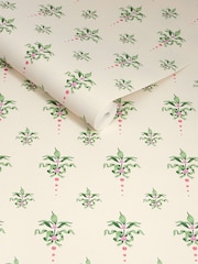 Cath Kidston Cream Cath Crest A4 Wallpaper Sample - Image 3 of 5