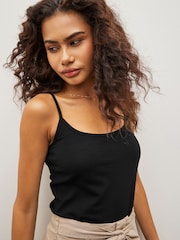 Black/Black/White Thin Strap Vest 3 Packs - Image 3 of 5