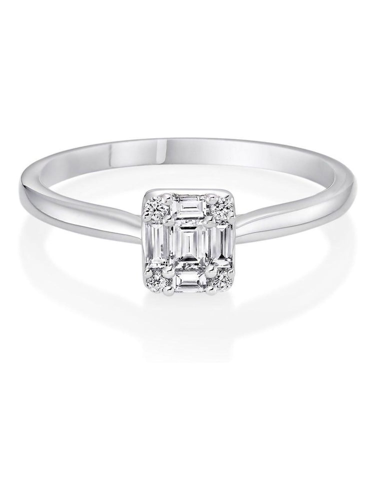 Beaverbrooks 18CT White Gold Diamond Cluster Ring - Image 2 of 5