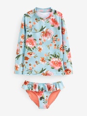 Blue Floral 2 Piece Sunsafe Swim Set (3mths-16yrs) - Image 4 of 6