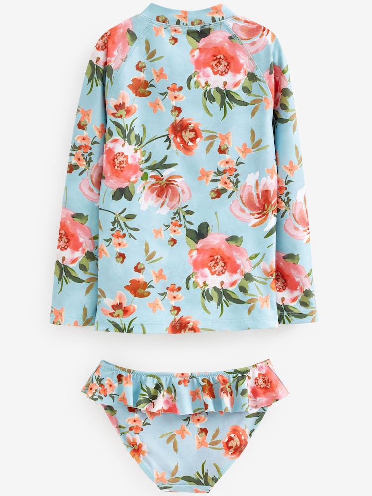 Blue Floral 2 Piece Sunsafe Swim Set (3mths-16yrs) - Image 6 of 6