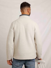 Weird Fish Cream Newark Eco Quarter Zip Grid Fleece - Image 2 of 5