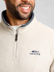 Weird Fish Cream Newark Eco Quarter Zip Grid Fleece - Image 5 of 5