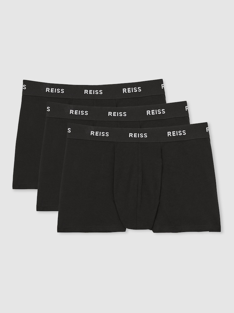 أسود - حزمة من ثلاثة بوكسرات قطن عضوي Heller من Reiss - صورة 1 من 4