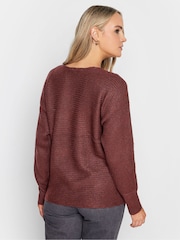 Long Tall Sally Red Slash Neck Jumper - Image 2 of 4