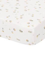 Little Dutch Pink Sailors Bay White Fitted Cot Sheet - Image 1 of 2