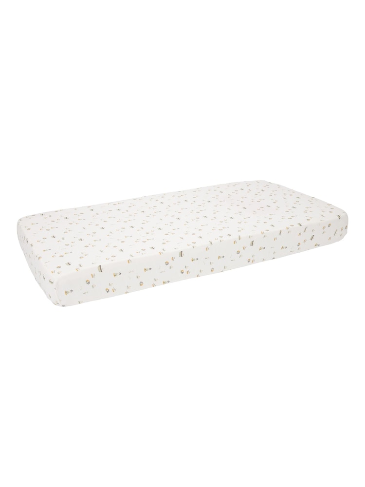 Little Dutch Pink Sailors Bay White Fitted Cot Sheet - Image 2 of 2