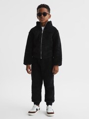 Reiss Black Edmund Junior Zip-Through Fleece Jumper - Image 3 of 6