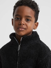 Reiss Black Edmund Junior Zip-Through Fleece Jumper - Image 4 of 6