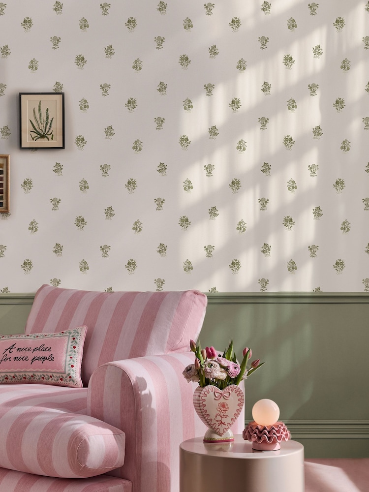 Cath Kidston Sage Kingdom Posey A4 Wallpaper Sample - Image 5 of 5 Cath Kidston Sage Kingdom Posey A4 Wallpaper Sample - Image 5 of 5