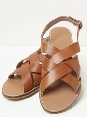 FatFace Brown Harper Criss Cross Sandals - Image 2 of 3
