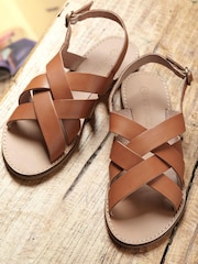 FatFace Brown Harper Criss Cross Sandals - Image 3 of 3