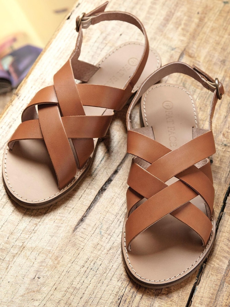 FatFace Brown Harper Criss Cross Sandals - Image 3 of 3