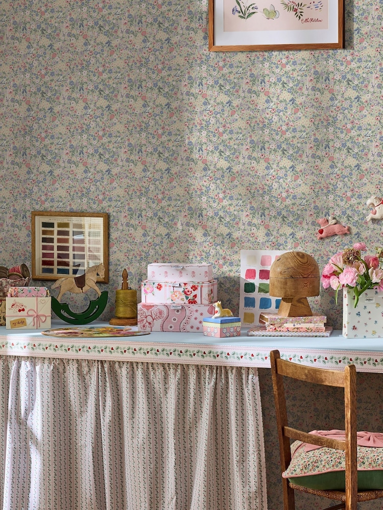 Cath Kidston Sage Harmony Ditsy A4 Wallpaper Sample - Image 1 of 4 Cath Kidston Sage Harmony Ditsy A4 Wallpaper Sample - Image 1 of 4