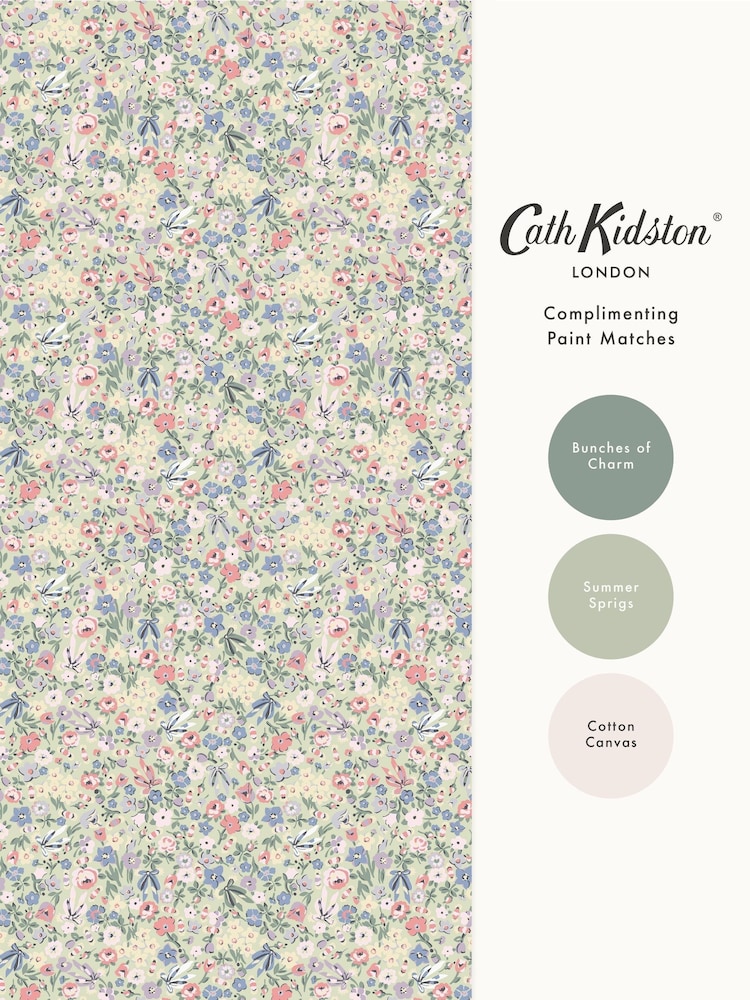 Cath Kidston Sage Harmony Ditsy A4 Wallpaper Sample - Image 4 of 4 Cath Kidston Sage Harmony Ditsy A4 Wallpaper Sample - Image 4 of 4