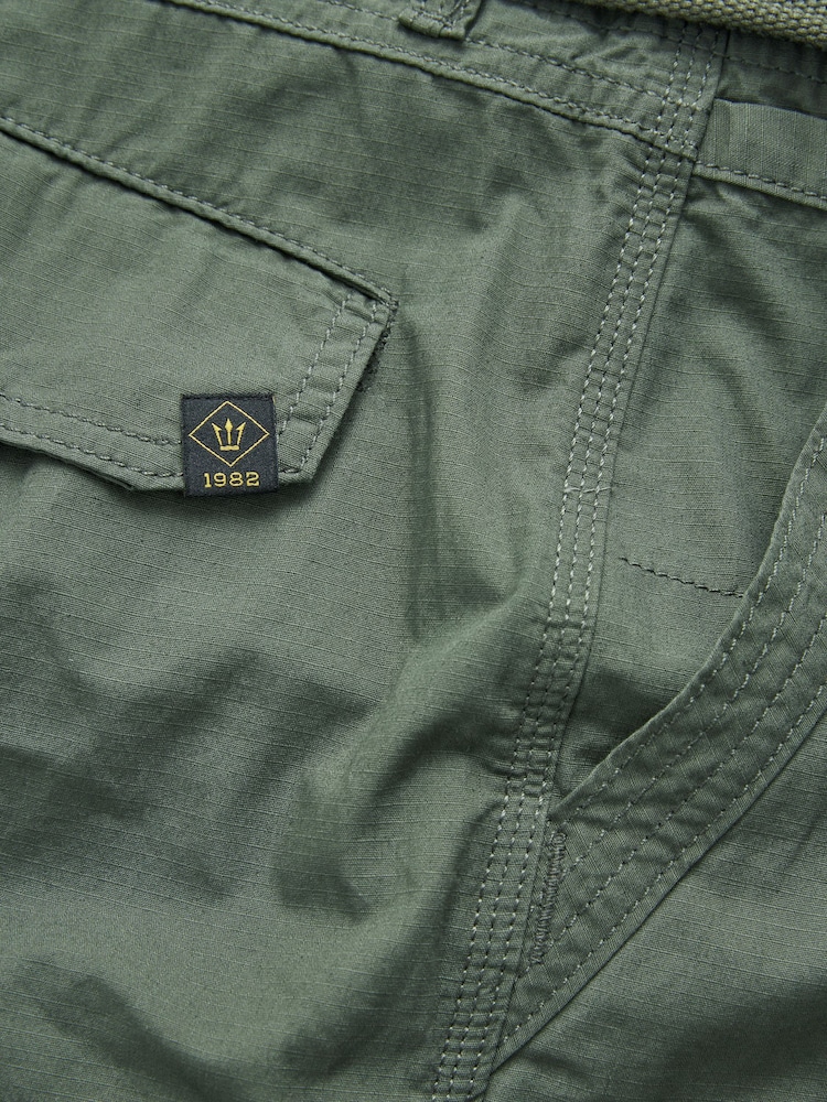 Khaki - Cargo kratke hlače s pasom - Slika 10 iz 10