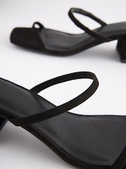 Black Extra Wide Fit Forever Comfort® Two Band Block Heel Mules - Image 4 of 5