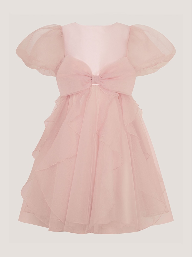 Rosa - Vestido de fiesta Monsoon Raphela con mangas abullonadas y lazo - Imagen 2 de 4 Rosa - Vestido de fiesta Monsoon Raphela con mangas abullonadas y lazo - Imagen 2 de 4
