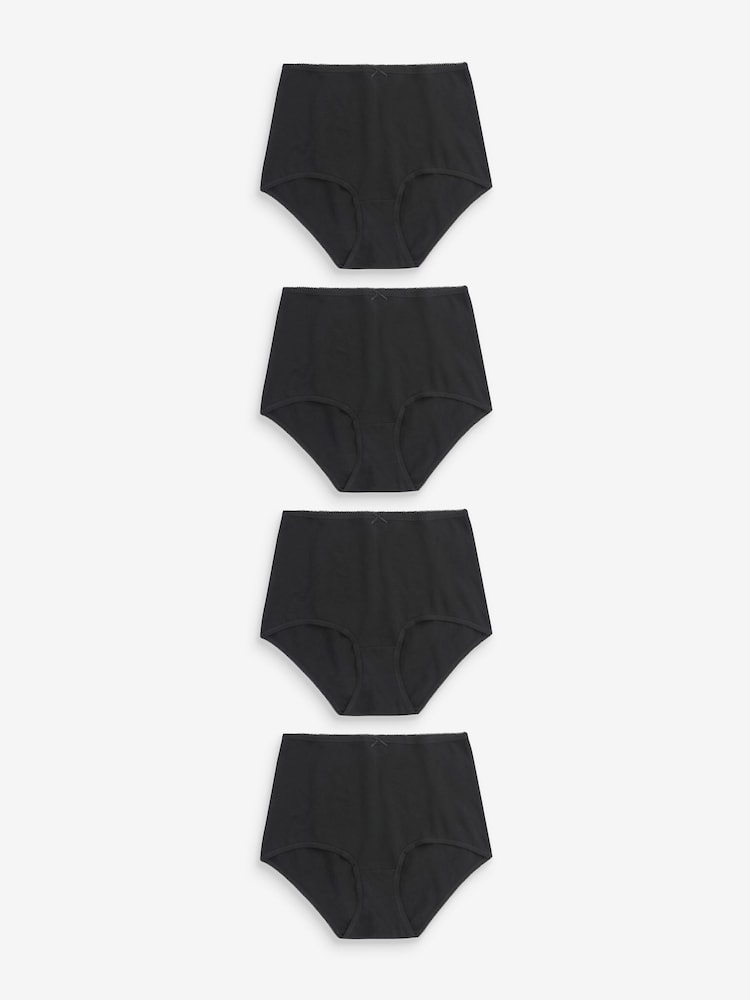 Black Full Brief Cotton Rich Knickers 4 Pack - Image 1 of 5 Black Full Brief Cotton Rich Knickers 4 Pack - Image 1 of 5
