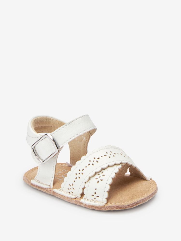White Scallop Baby Sandals (0-18mths) - Image 2 of 6