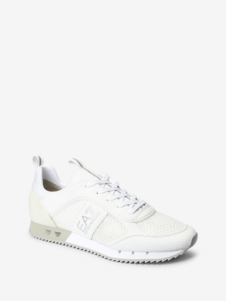 Weiß - Emporio Armani EA7 Evolution Racer Sportschuh mit Schnürung - Bild 2 von 5 Weiß - Emporio Armani EA7 Evolution Racer Sportschuh mit Schnürung - Bild 2 von 5