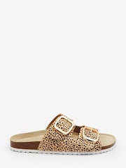 Animal Forever Comfort® Leather/Suede Double Strap Footbed Sandals - Image 3 of 6